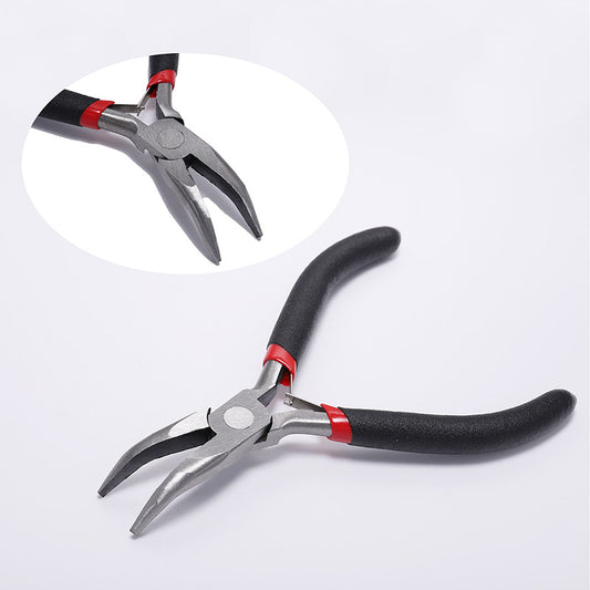 Black curved nose pliers