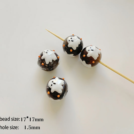 Halloween acrylic black ghost beadable beads