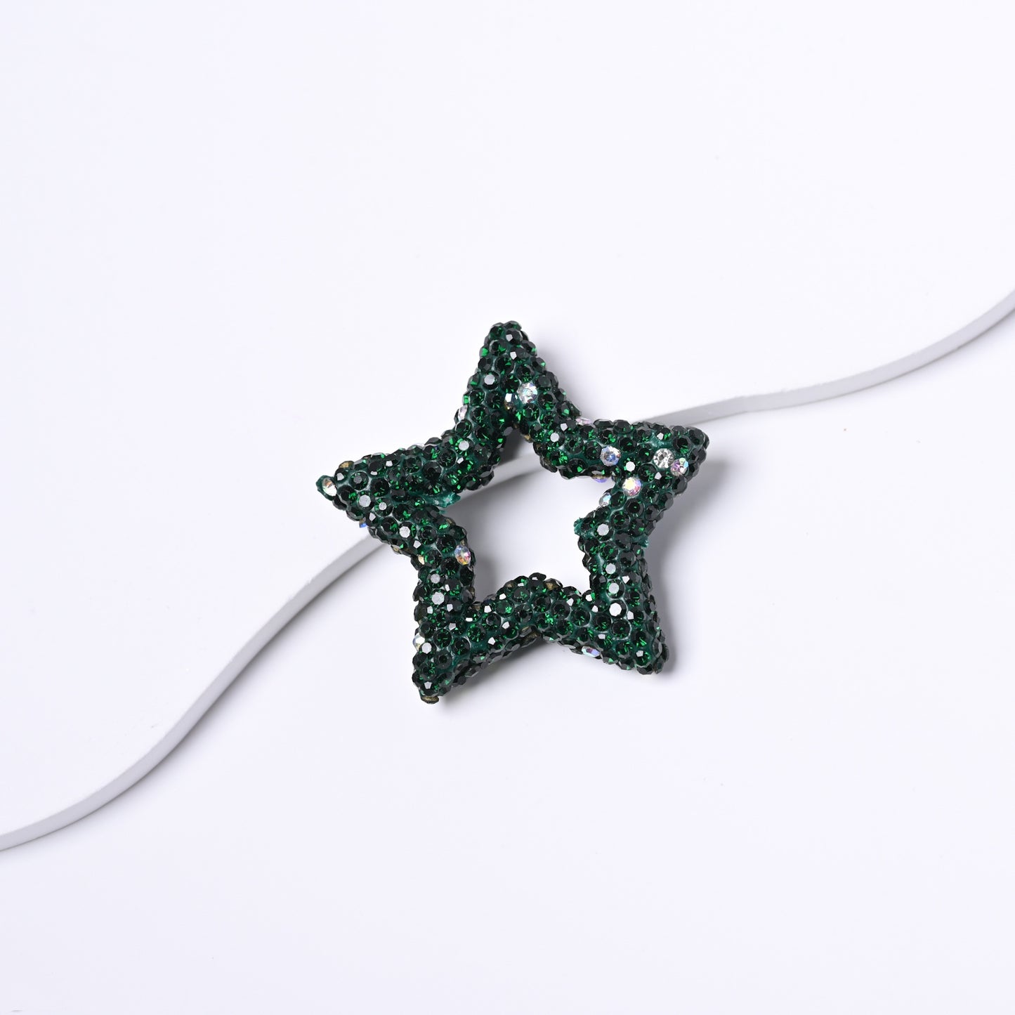 Full-Diamond Clay Star Ring with Crystal Fancy Beads