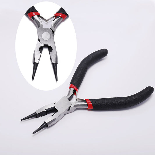 Black fine round nose pliers