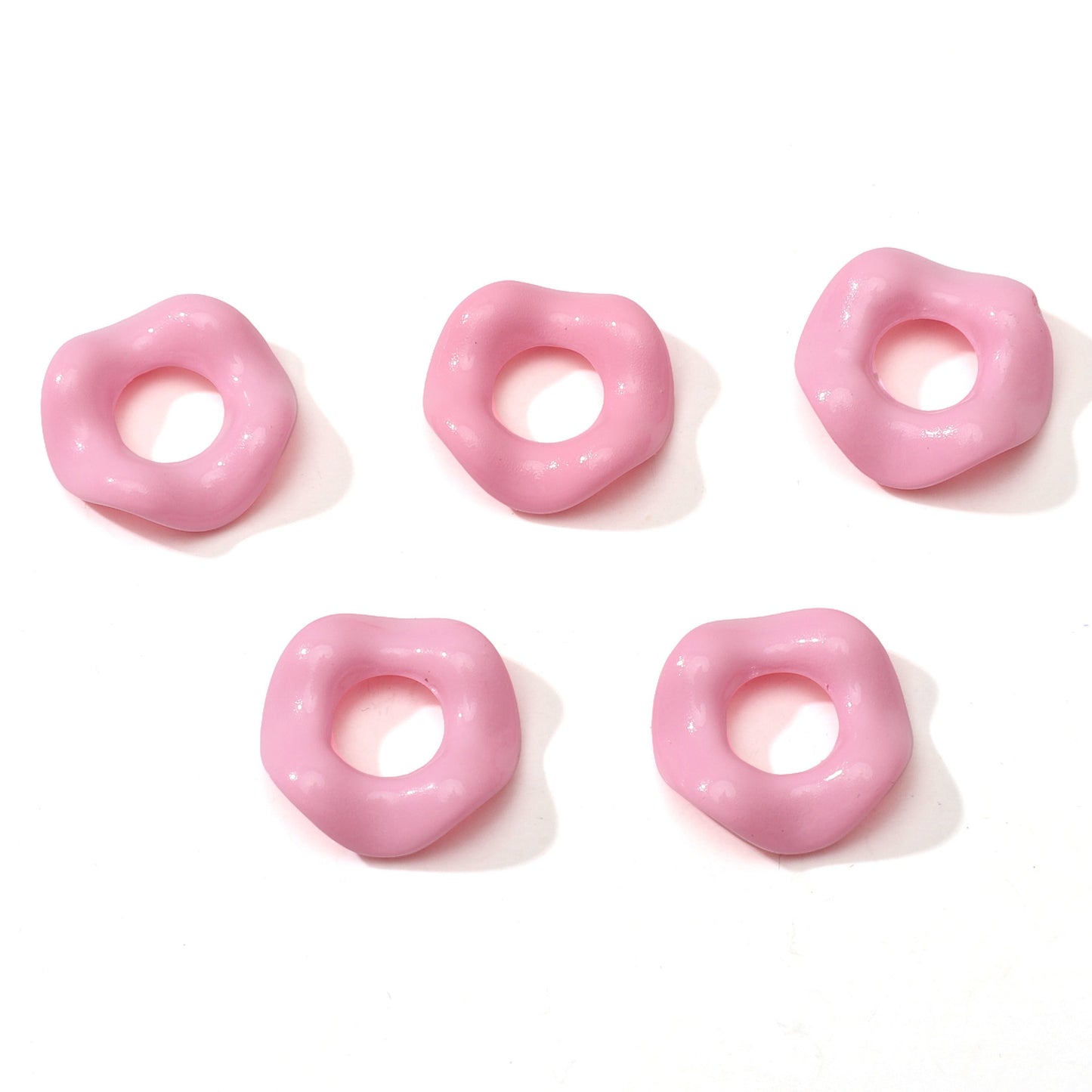 Acrylic Beads Wavy Shape Spacer Large Hole, Solid Color, 16MM