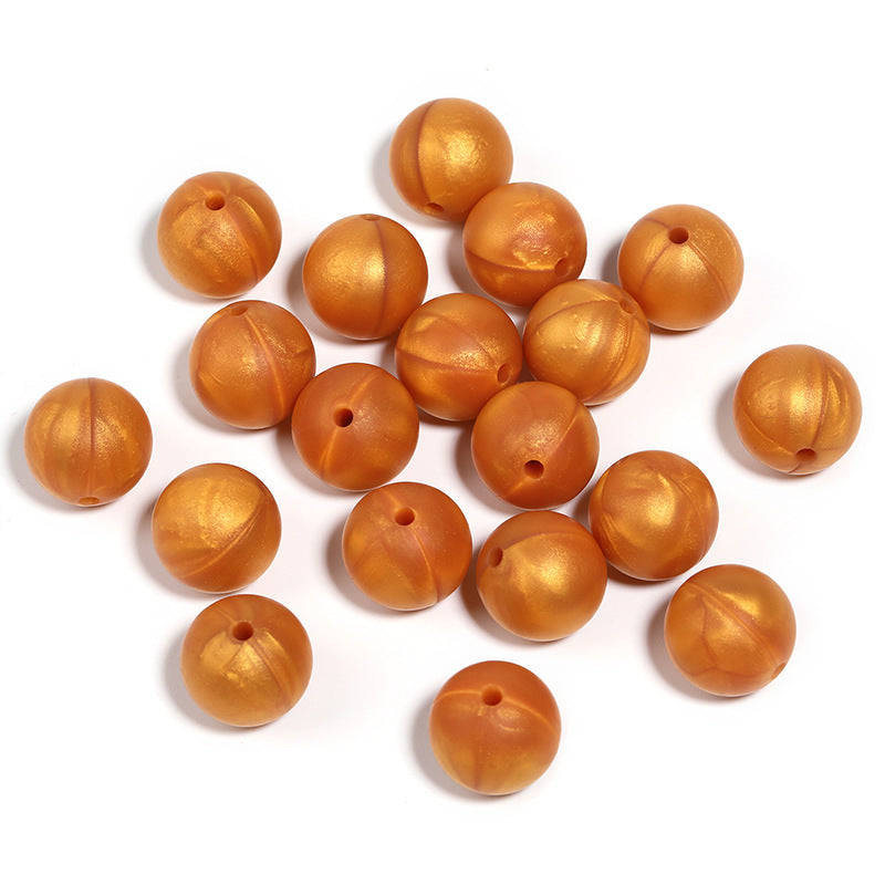 15mm environmentally friendly silicone round beads, multi-color straight hole beads