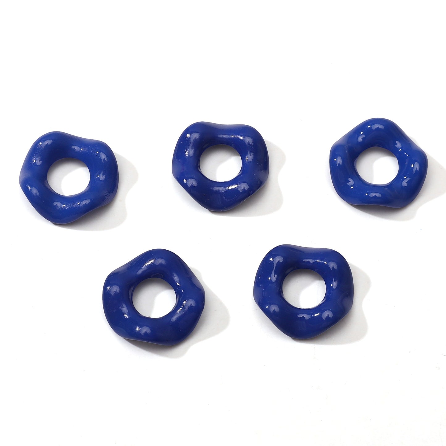 Acrylic Beads Wavy Shape Spacer Large Hole, Solid Color, 16MM