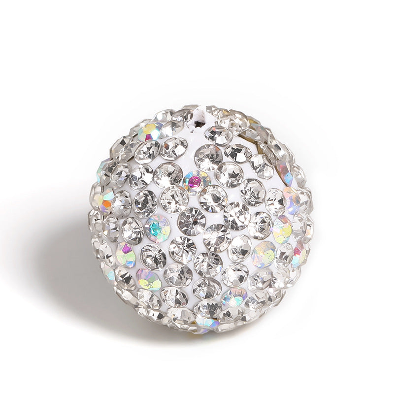 16mm Colored Rhinestone Soft Clay Beads