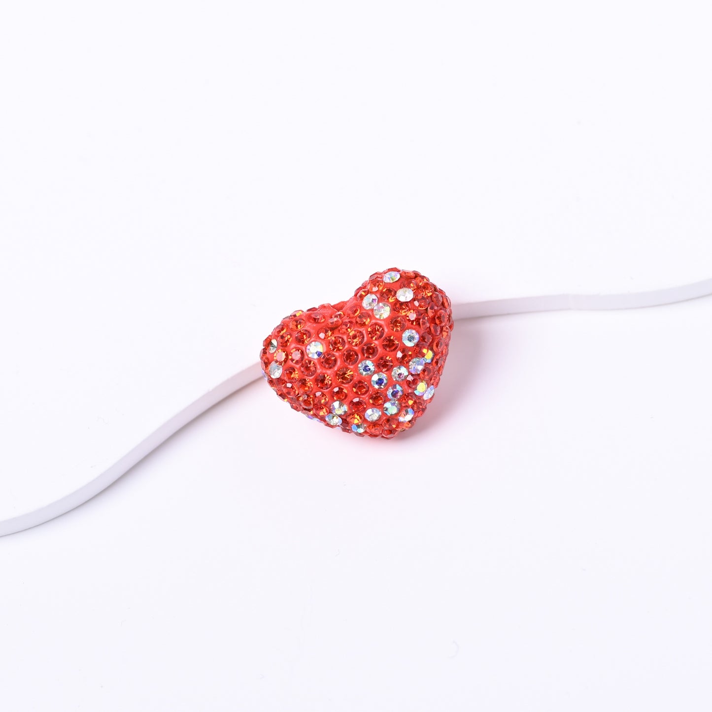 19X24MM Polymer Clay Heart-Shaped Diamond Ball Clay Beads
