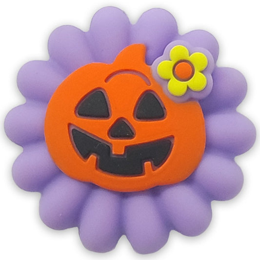 Halloween Series Silicone Focal Beads-flower pumpkin