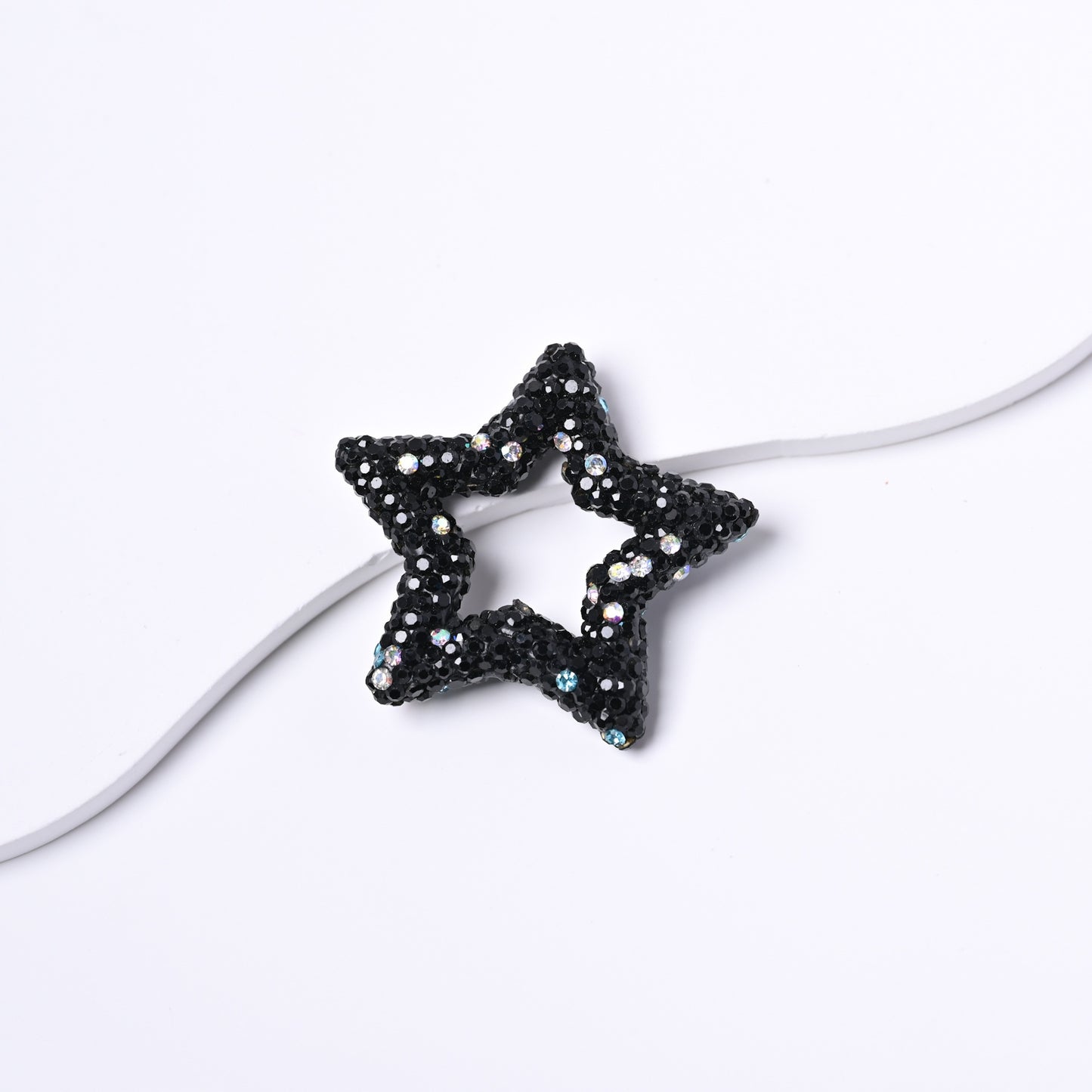 Full-Diamond Clay Star Ring with Crystal Fancy Beads