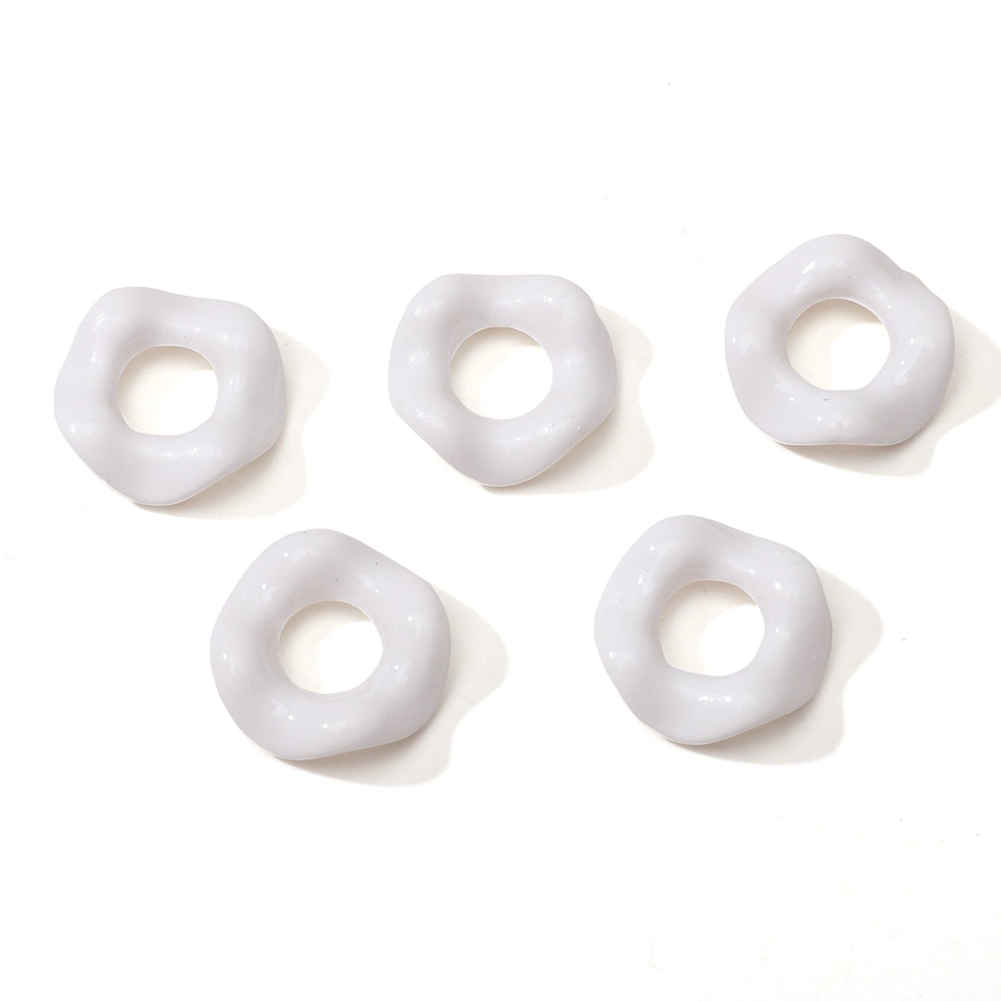Acrylic Beads Wavy Shape Spacer Large Hole, Solid Color, 16MM