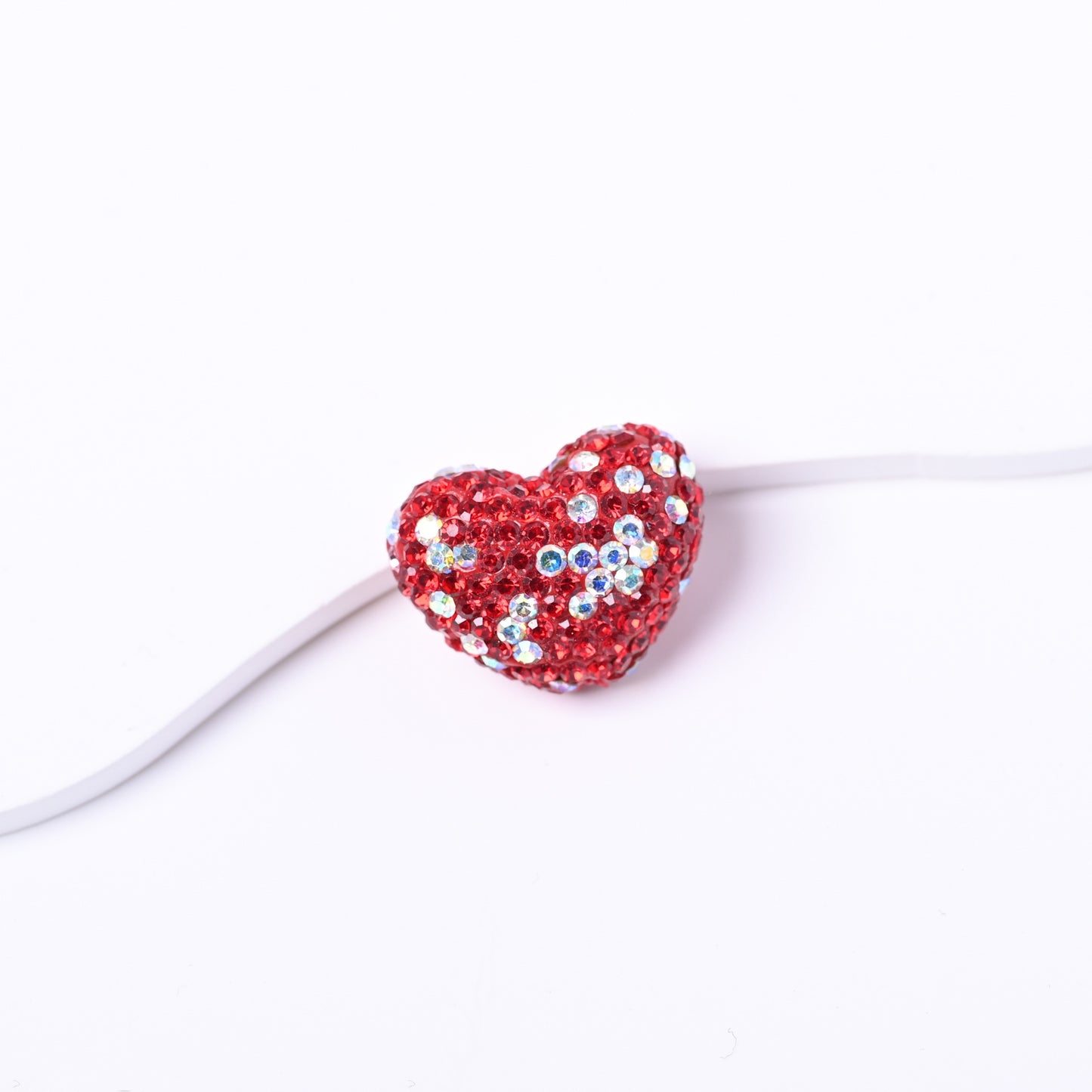 19X24MM Polymer Clay Heart-Shaped Diamond Ball Clay Beads
