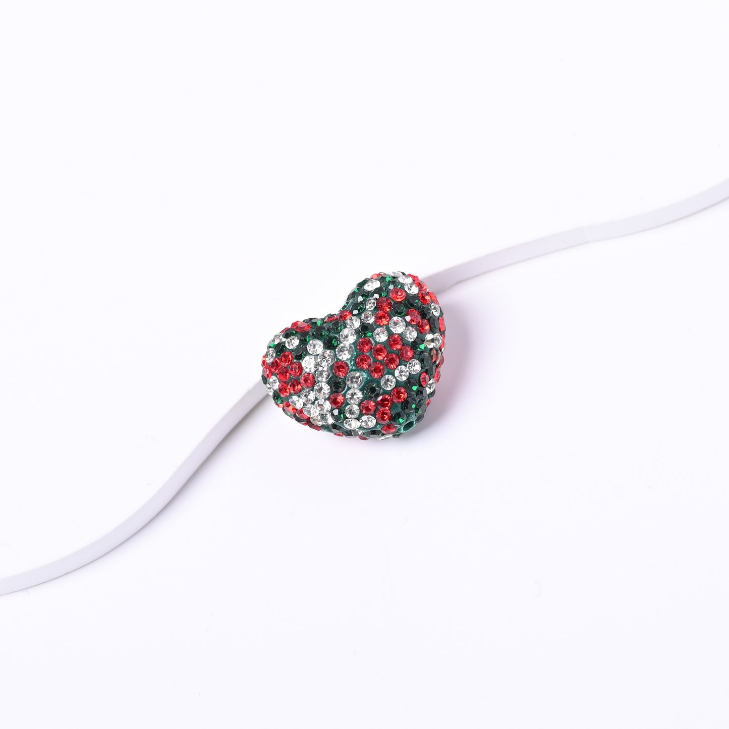 19X24MM Polymer Clay Heart-Shaped Diamond Ball Clay Beads