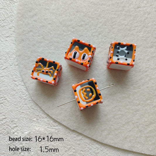 Halloween series acrylic beadable square beads