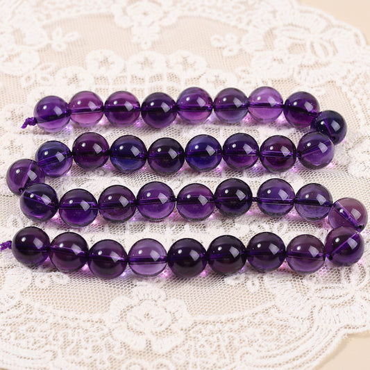 1mm Natural purple crystal beads