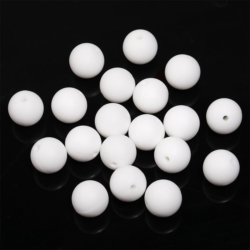 15mm environmentally friendly silicone round beads, multi-color straight hole beads