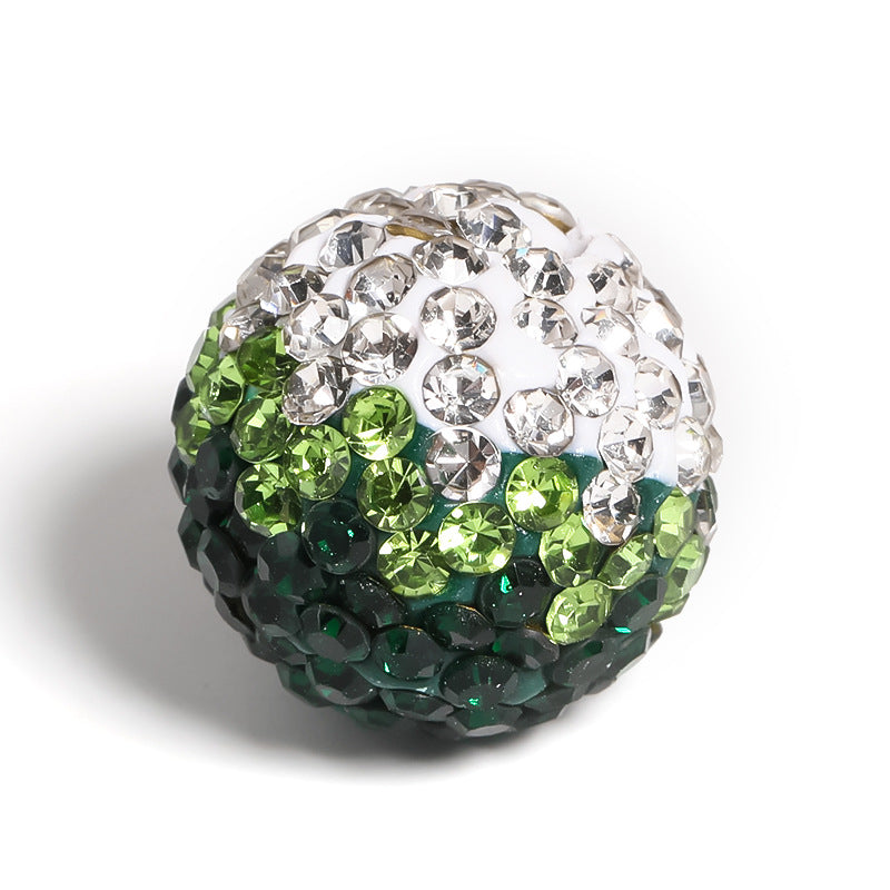 16mm Colored Rhinestone Soft Clay Beads