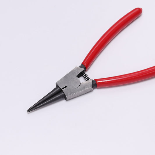 Red open round nose pliers (outside opening)