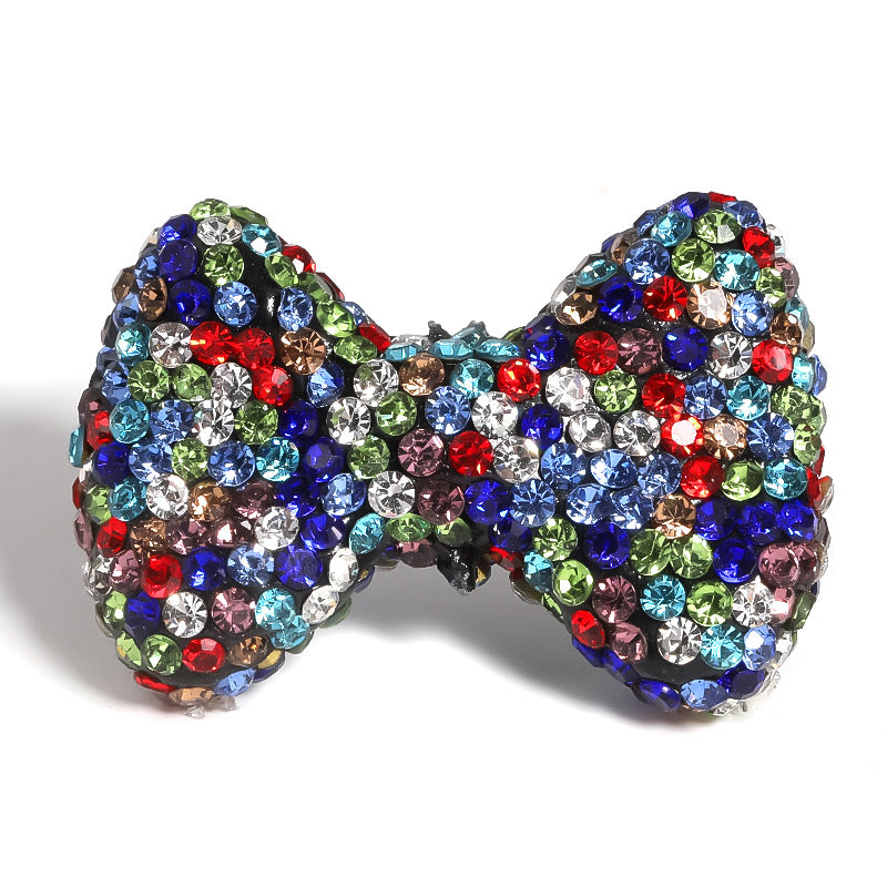 5 Pcs 24*33mm Bow Tie Clay Beads With Rhinestone