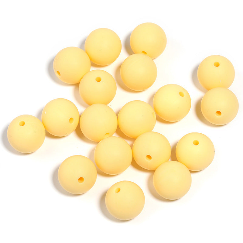 15mm environmentally friendly silicone round beads, multi-color straight hole beads