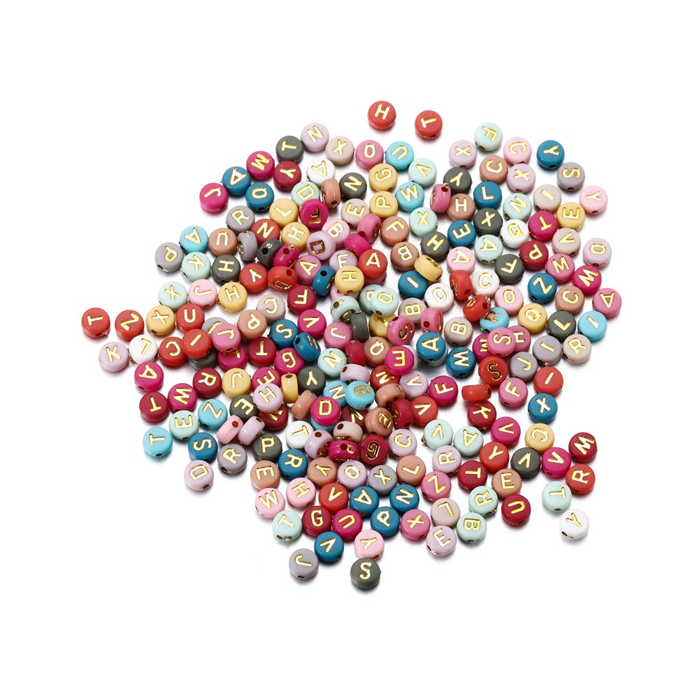 50 kinds Acrylic scattered beads English letters
