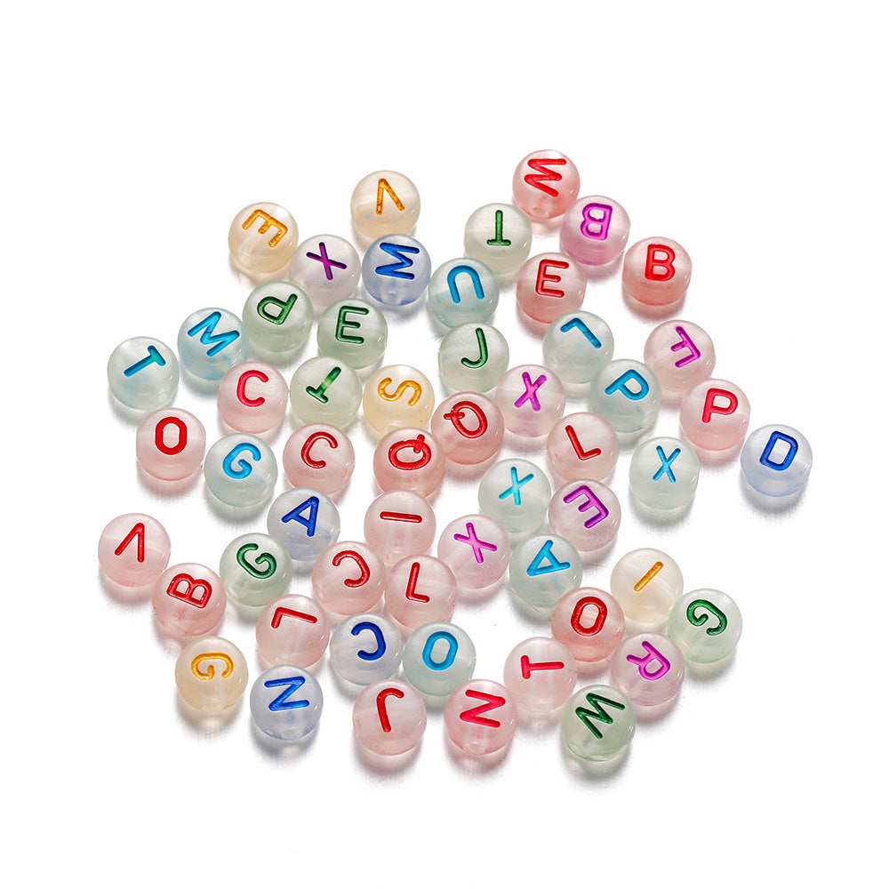 50 kinds Acrylic scattered beads English letters