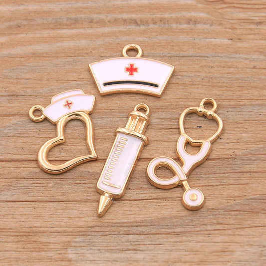 Stethoscope Syringe Heart Pendant