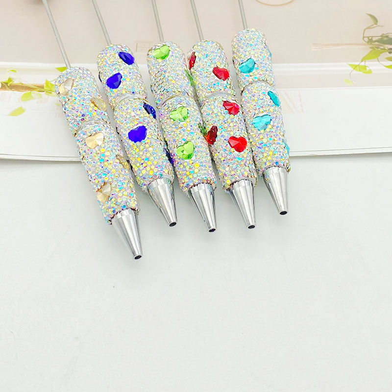 Heart-shaped Full Diamond Beaded Pen