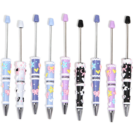 5 Pcs Hand-painted Bowknot Beaded Pen