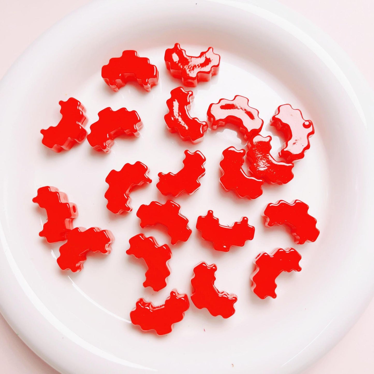 Pixel Heart Beads Enamel Acrylic Beads