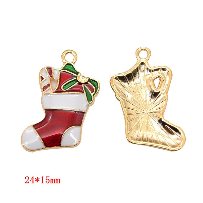 10 Pcs Christmas Series Alloy Hanging Ornaments