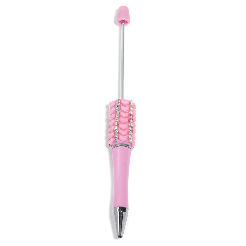 Creative Heart-Shaped Diamond-Studded Beaded Pen
