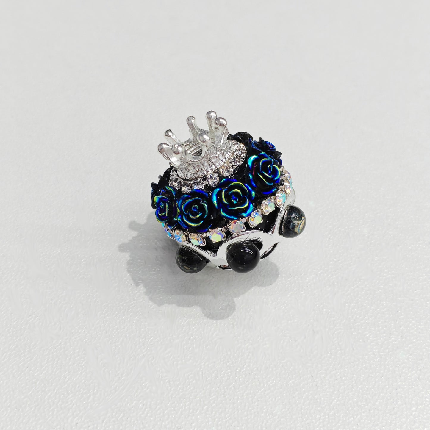 Pearl Small Flower Crown Diamond Ball Soft Clay Straight Hole Beads