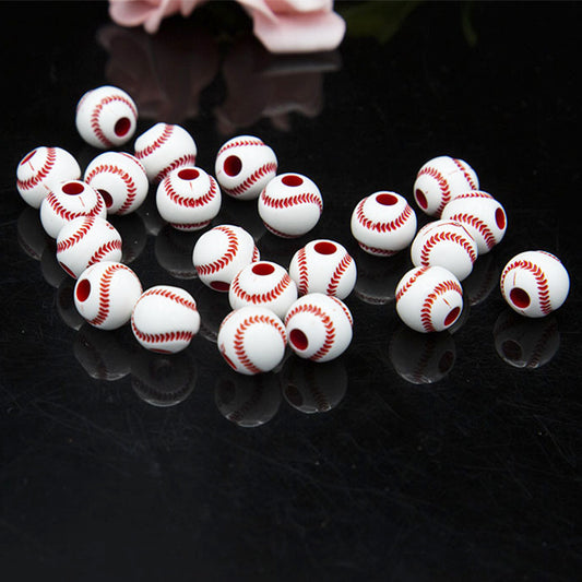 Straight Hole Creative Funny Simulation Baseball Beads Handmade Sports Style diy of Beaded Loose Beads Jewelry Accessories