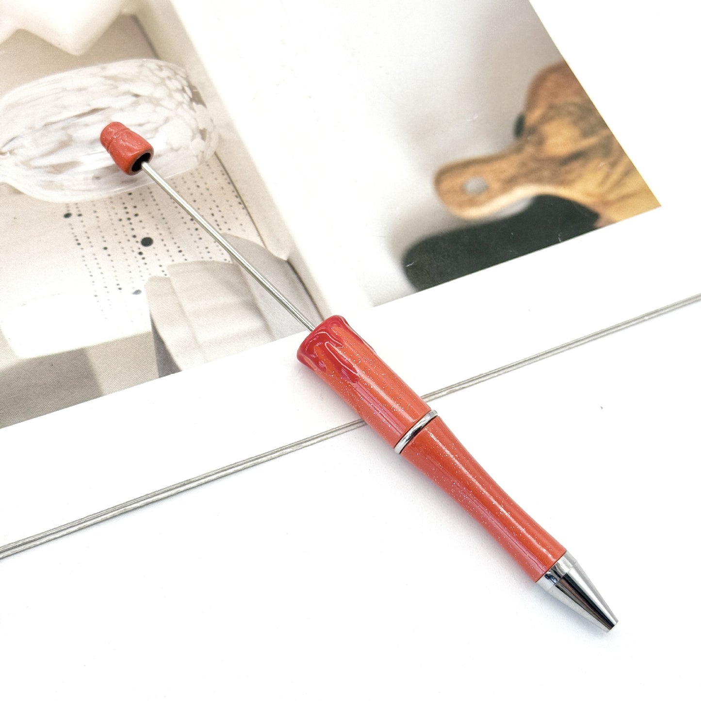 Blood Print Beaded Pen Fun Hand-painted Rotating Cute Pen
