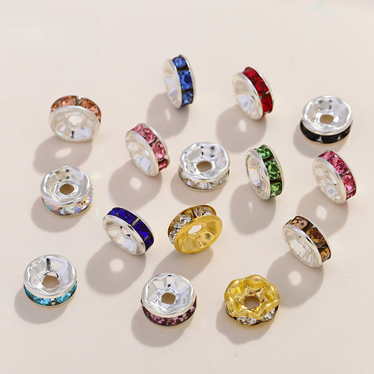 Colorful Diamond Ring Spacer Beads