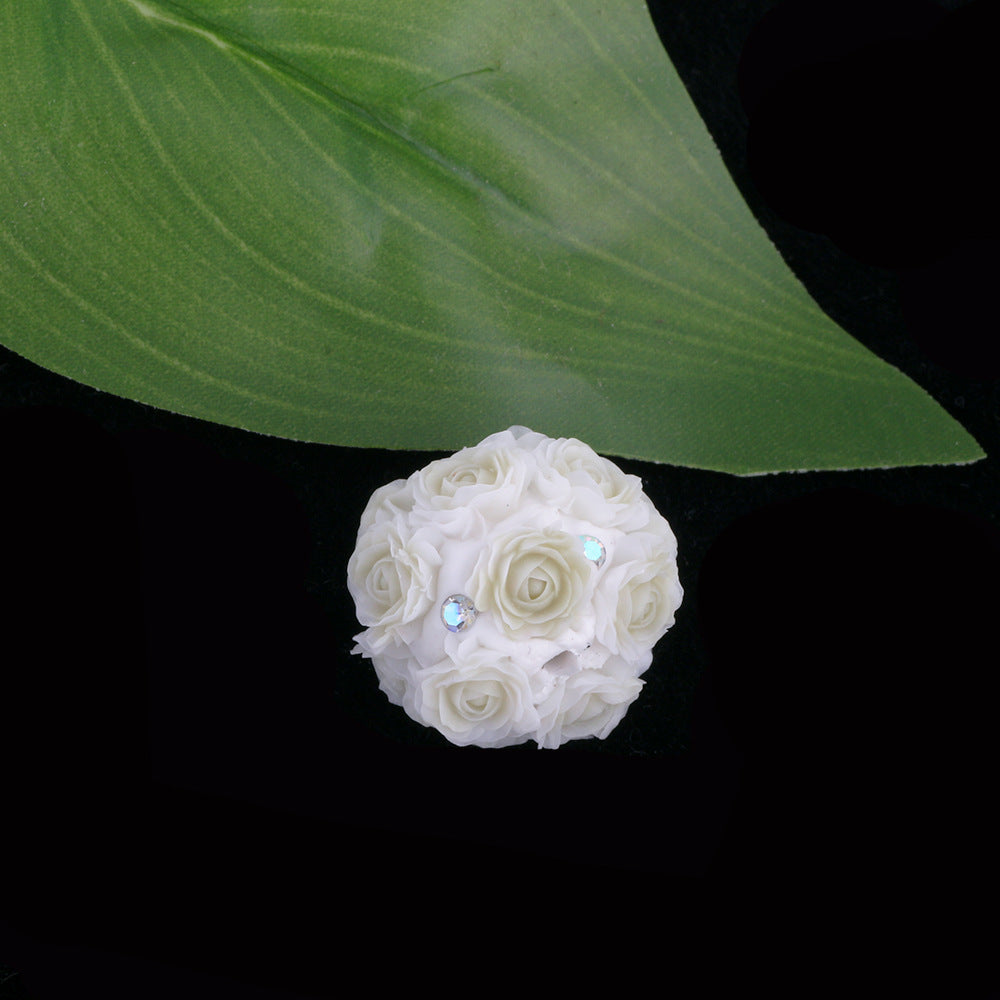 Artificial Rose Flower Cluster Ball Drill Ball