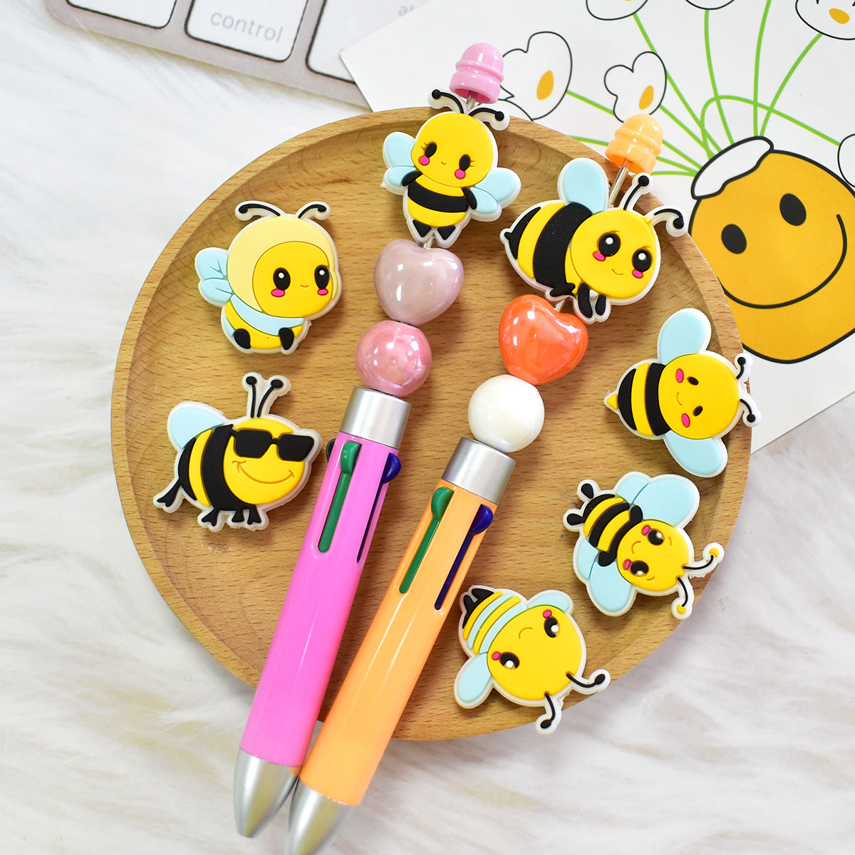 Cute Bee Silicone Focal Beads