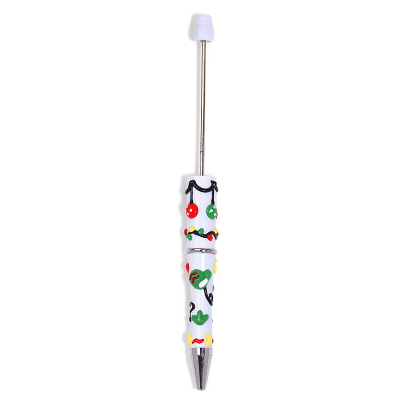 Christmas Hand Painted Beaded Pen