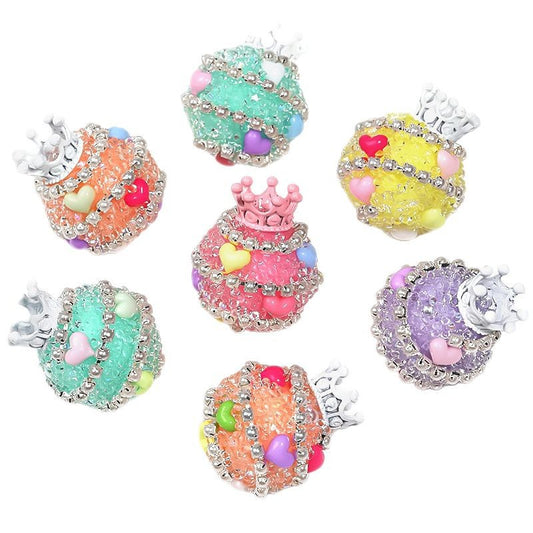 Crown Heavy Industry Beaded Light Luxury Colorful Dot Rhinestone Loose Beads Acrylic