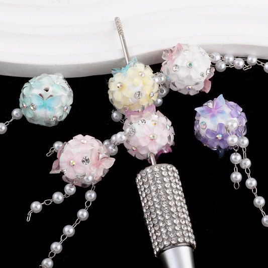 Flower Beads Tassel Flower Cluster Ball Drill Ball Pen-Through Straight Hole Beads