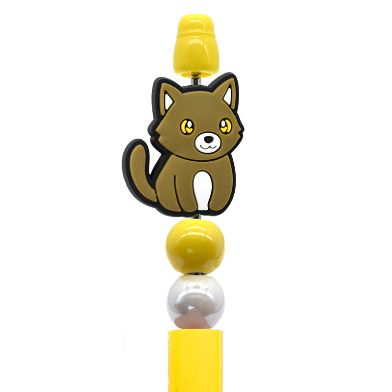 Cat Beaded Pen Silicone Focal Beads