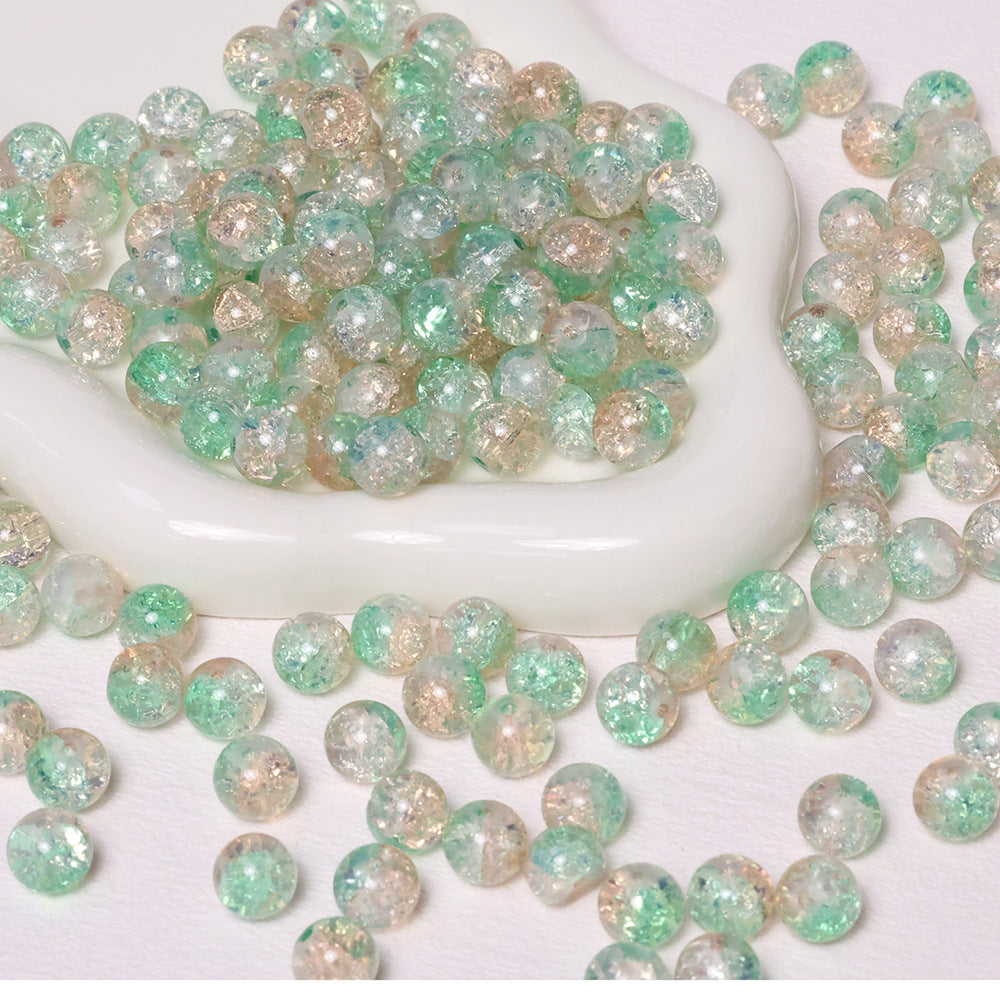 10mm Crackle Beads Jade  Glass Beads