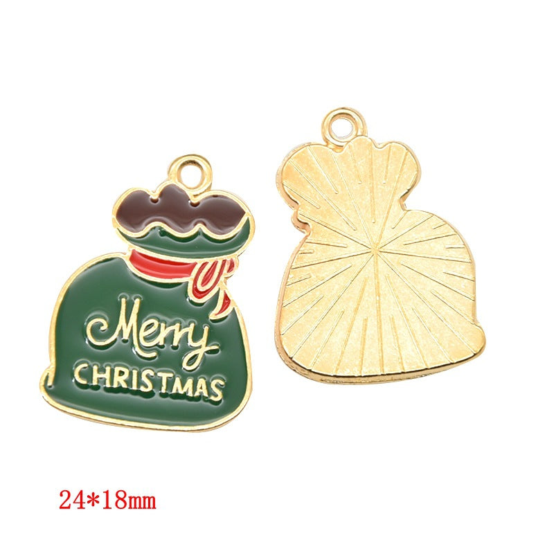 10 Pcs Christmas Series Alloy Hanging Ornaments