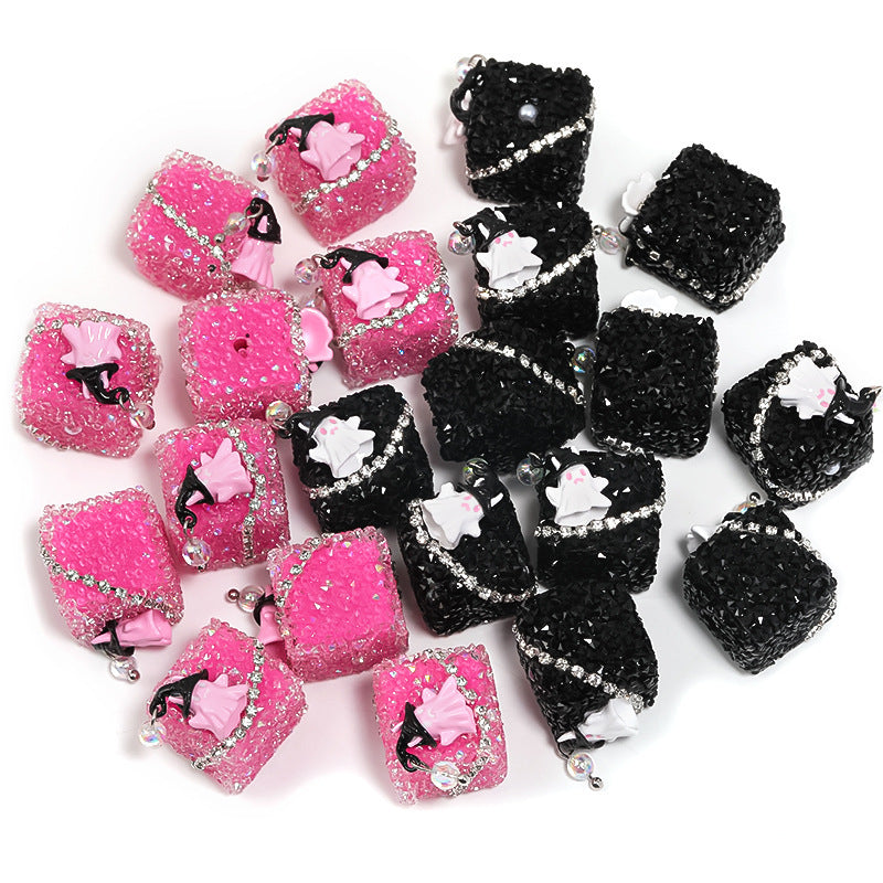 Halloween Ghost Square Rhinestone Sugar Beads