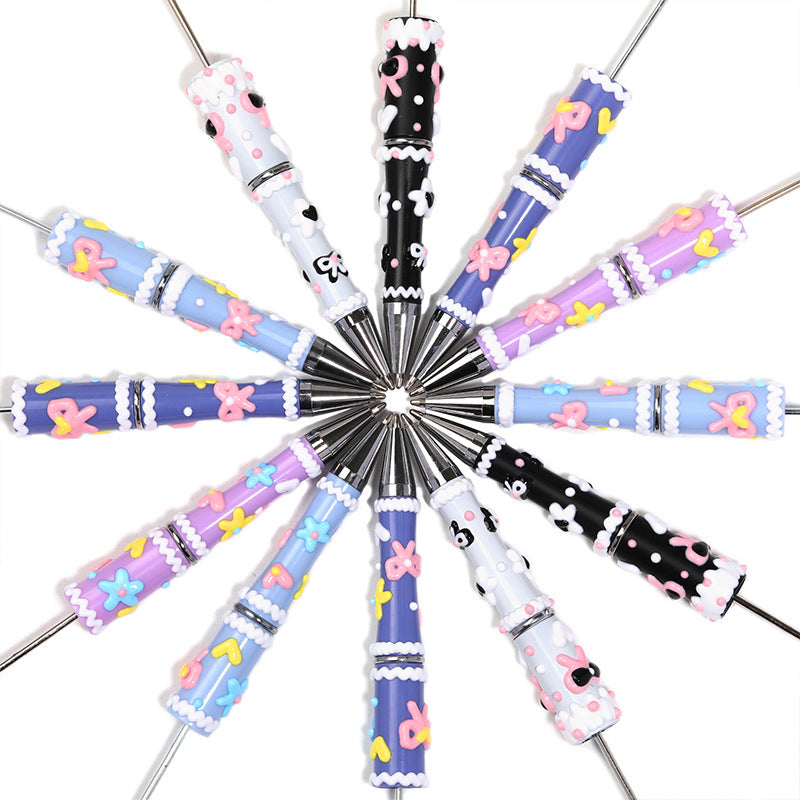 5 Pcs Hand-painted Bowknot Beaded Pen