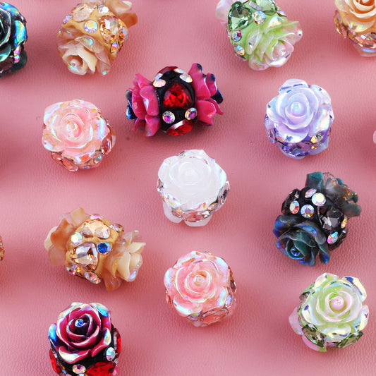 Double-sided Diamond-encrusted Rose Flower Soft Clay Diamond Ball
