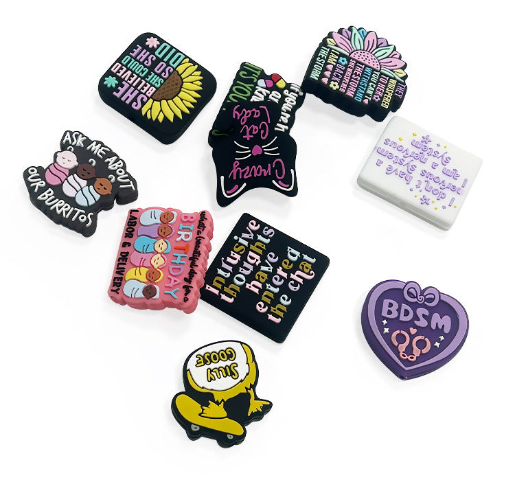 Silicone focal Beads Cartoon English Letter Soft Beads