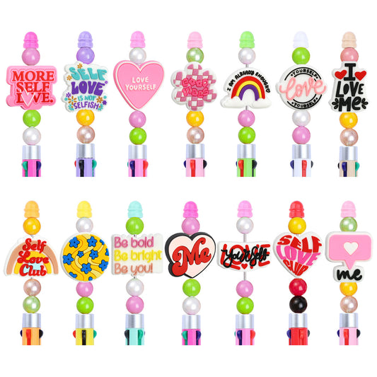 Decorative Beads for Phrases Silicone Focal Beads