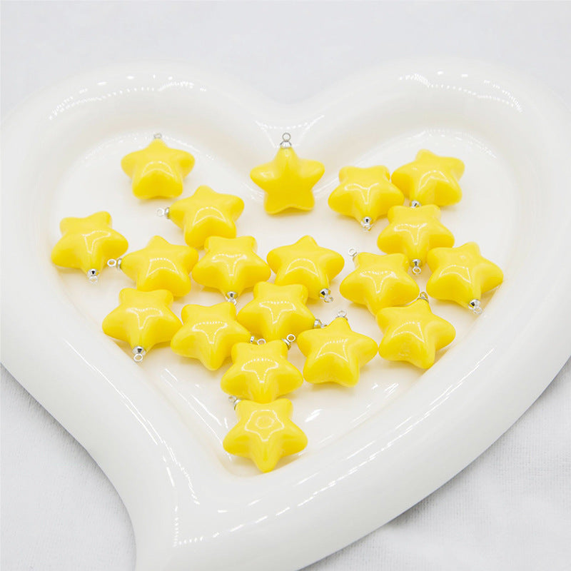 Macaron Candy Color Fat Star Pendant Bracelet Keychain Phone Chain DIY Wholesale of Accessories and Materials