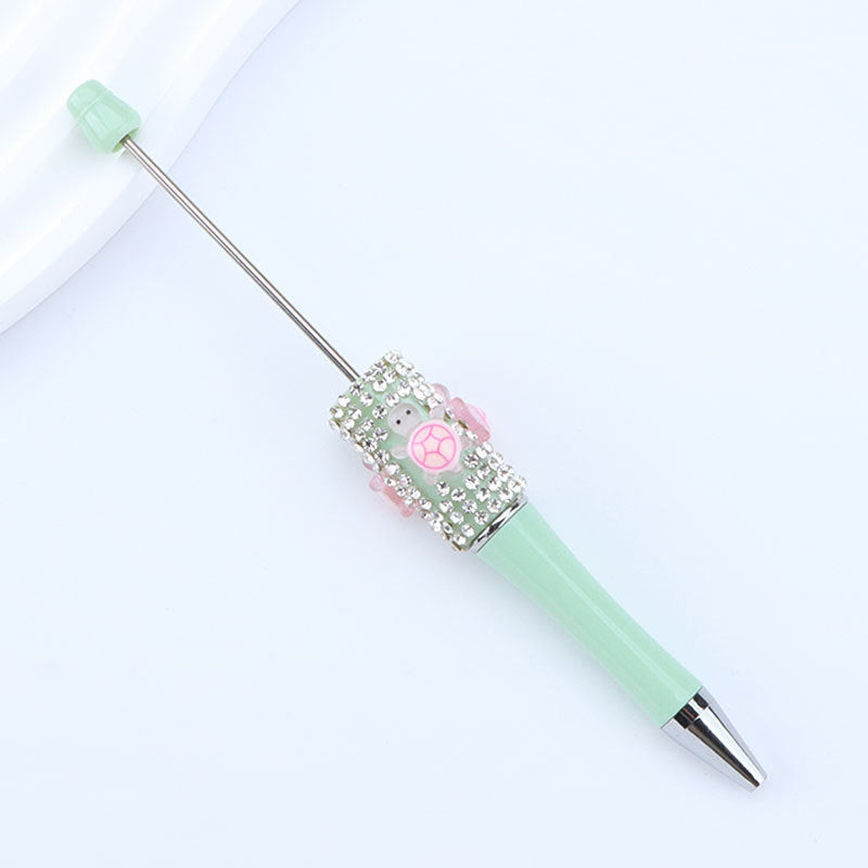 Inlaid Diamond Turtle Beaded Pen