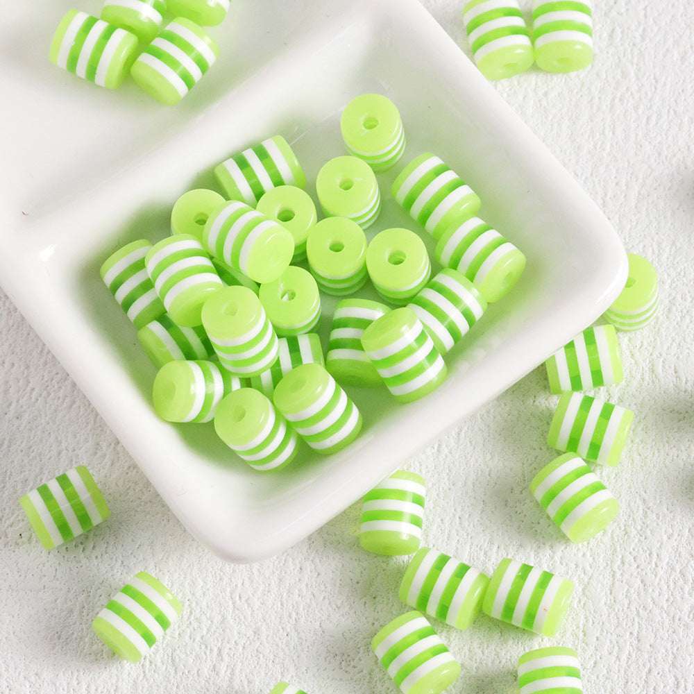 Color Striped Resin beadable beads