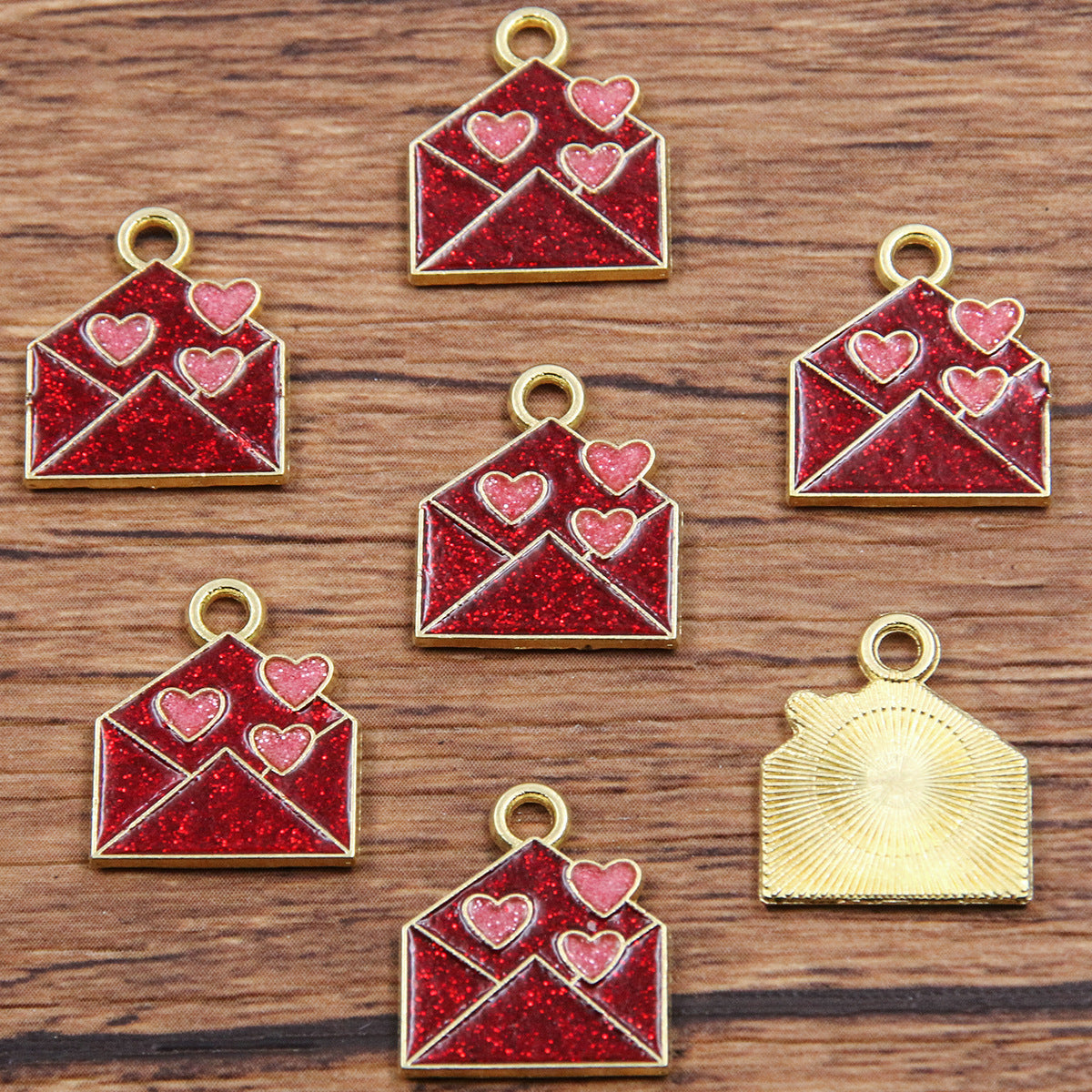 16 Multi-Color Valentine's Day Oil Drop Heart Rose Flower Letter Lip Envelope Charms
